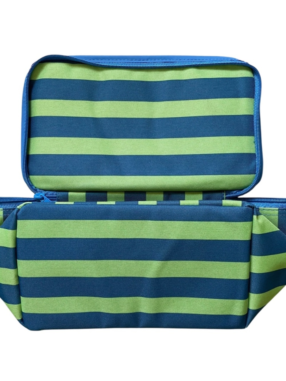 Trader Joe's Blue Green Striped Insulated Mini Tote Lunch Bag - Picture 3 of 7